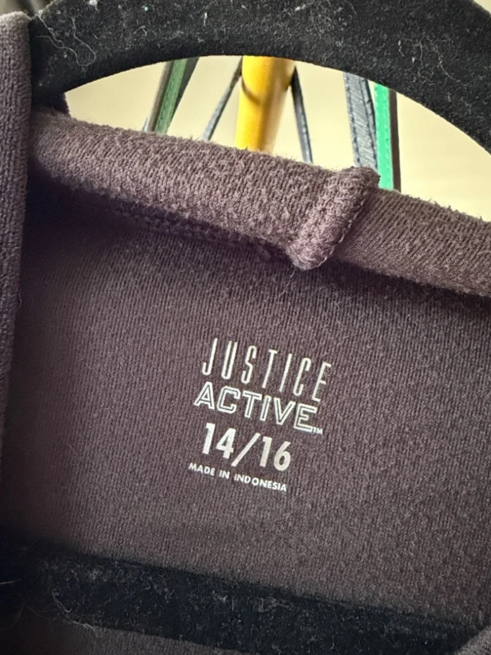 Justice Active Black with Gold Gymnast Hoodie size girls 14/16